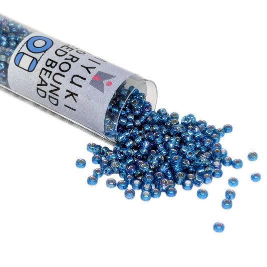 Miyuki Seed Beads Tube 11/0 "Silver Lined Capri Blue AB" Color 1025