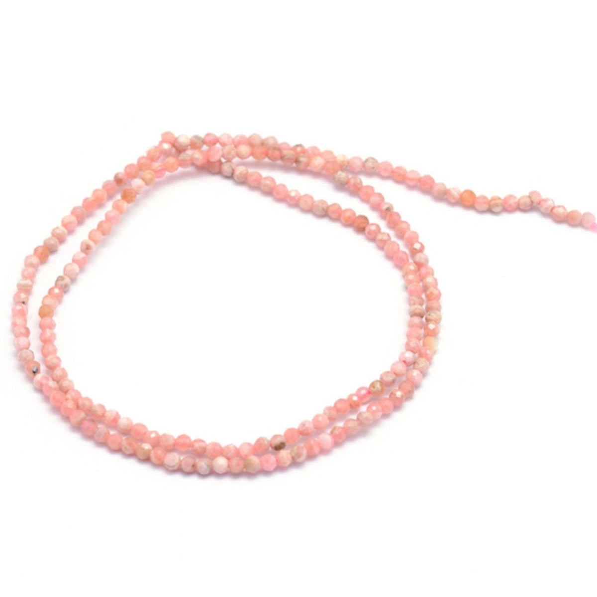 Tira de Cuentas de Rodonita Natural Facetadas Redondas de 2 mm - 145 Unidades