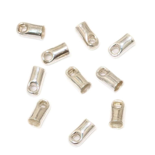 Terminales redondos Chapado en plata de ley 925 agujero 2mm